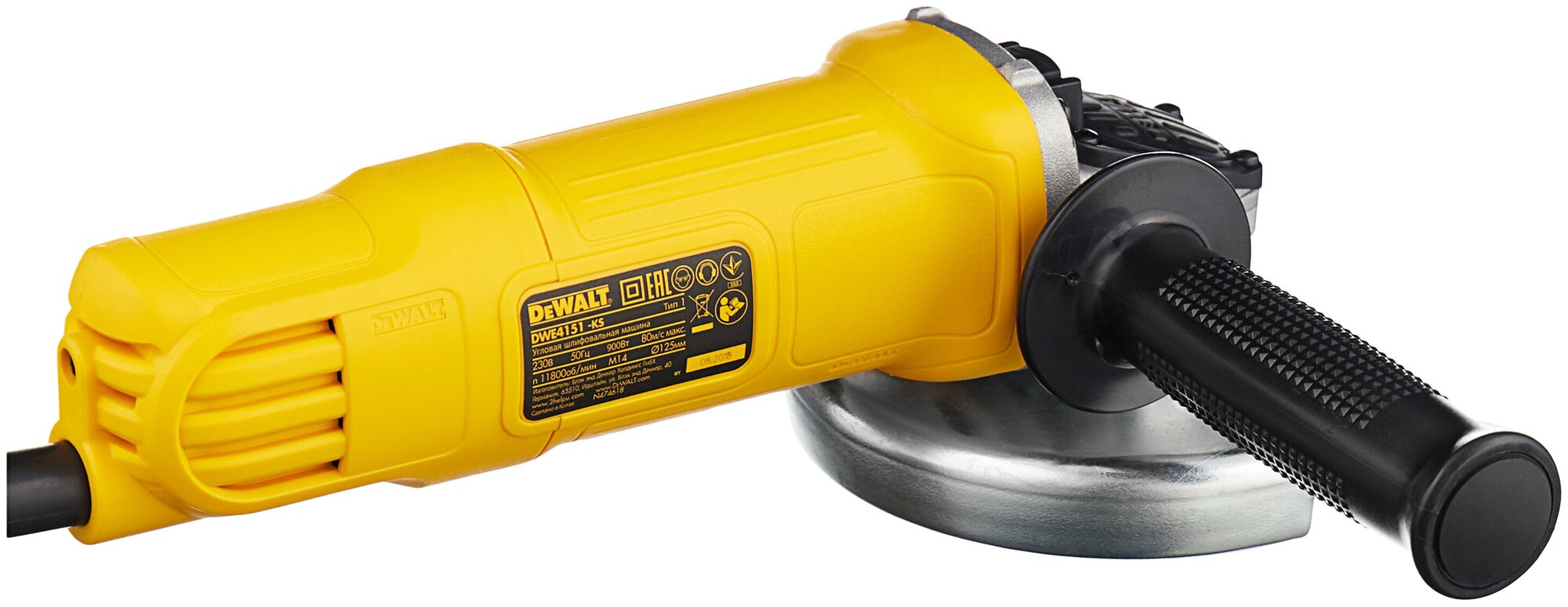 Угловая шлифмашина DeWALT DWE4151D4 (900 Вт, 125 мм) - фотография № 2