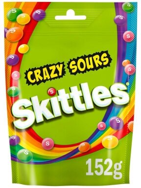 кислые драже SKITTLES CRAZY SOURS со вкусом фруктов, 152 Г - фотография № 1