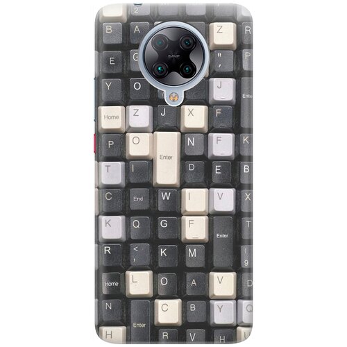 фото Re:pa накладка transparent для xiaomi poco f2 pro / redmi k30 pro с принтом "черно-белые клавиши"