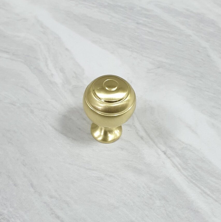 Ручка мебельная кнопка 446 SG Сатиновое золото - фотография № 15
