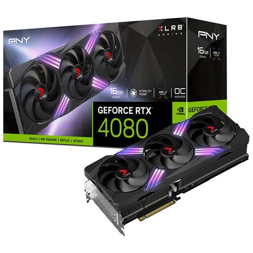 Видеокарта PNY GeForce RTX 4080 16GB OC XLR8 Gaming Verto TF (VCG408016TFXXPB1-O), Retail