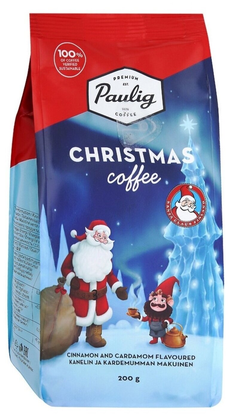 Кофе молотый Paulig Christmas coffee, 200 г. Черный кофе с добавлением корицы и кардамона - фотография № 6