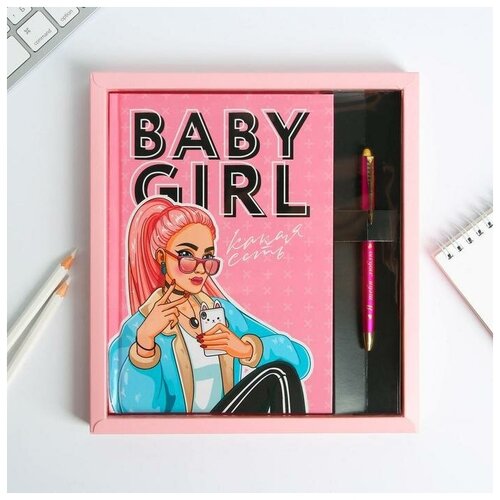 фото Набор ежедневник 80 л и ручкаbaby girl mikimarket