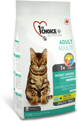 1st Choice Weight Control Сухой корм для взрослых кошек, склонных к набору веса (с курицей), 350 гр - фотография № 2