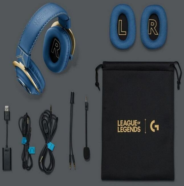 Игровые наушники Logitech G PRO X League of Legends Collection (981-001106), светло-синий