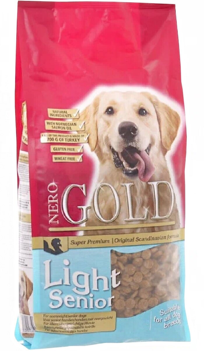 NERO GOLD DOG SENIOR/LIGHT для пожилых собак всех пород с индейкой и рисом (12 кг)