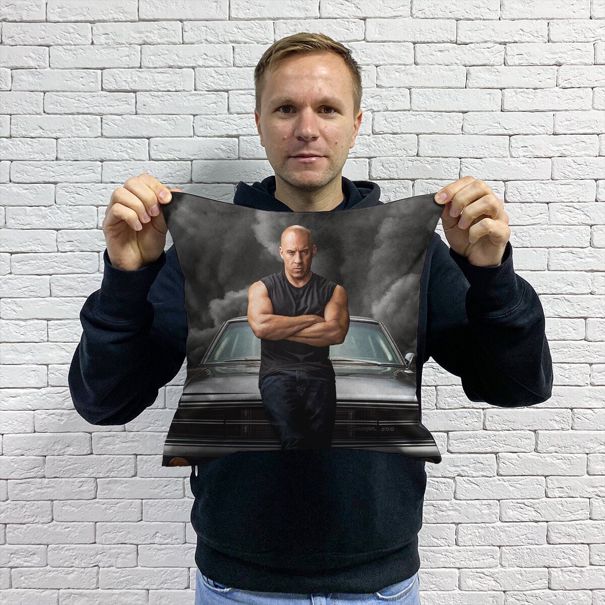 фото Instalook Подушка "Вин Дизель" 70x70 см