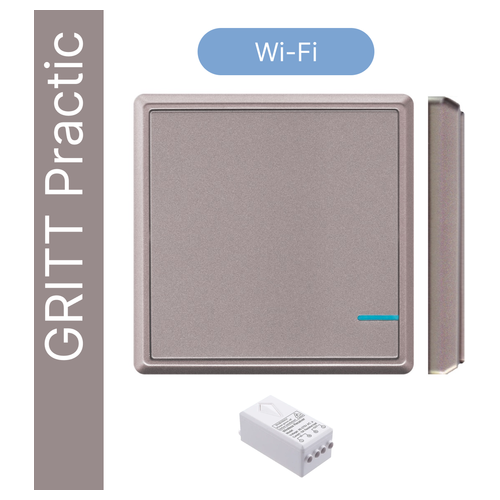 Выключатель GRITT Electric Умный беспроводной выключатель GRITT Practic 1кл. розовое золото комплект: 1 выкл., 1 реле 1000Вт 433 + WiFi с управлением со смартфона
