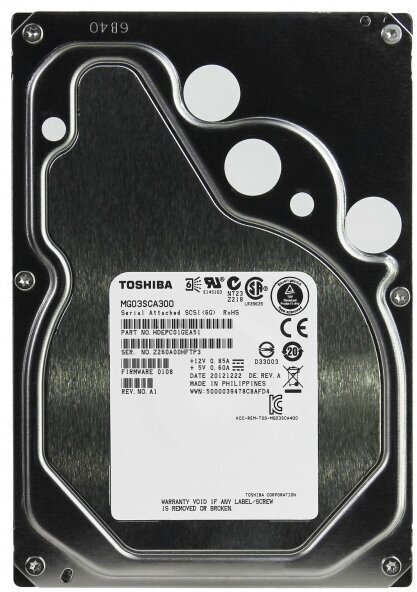 Жесткий диск Toshiba MG03SCA300 3Tb 7200 SAS 3,5" HDD