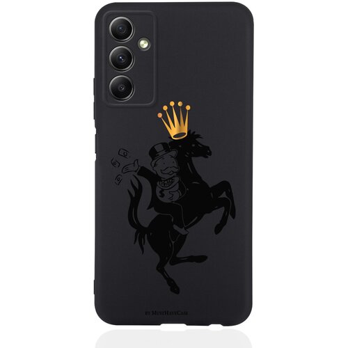 Черный силиконовый чехол MustHaveCase для Samsung Galaxy A34 Monopoly на коне