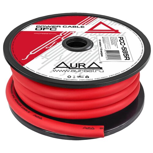 Кабель силовой AurA PCC-585R, OFC, 000AWG/85мм2, 10м/катушка, красный