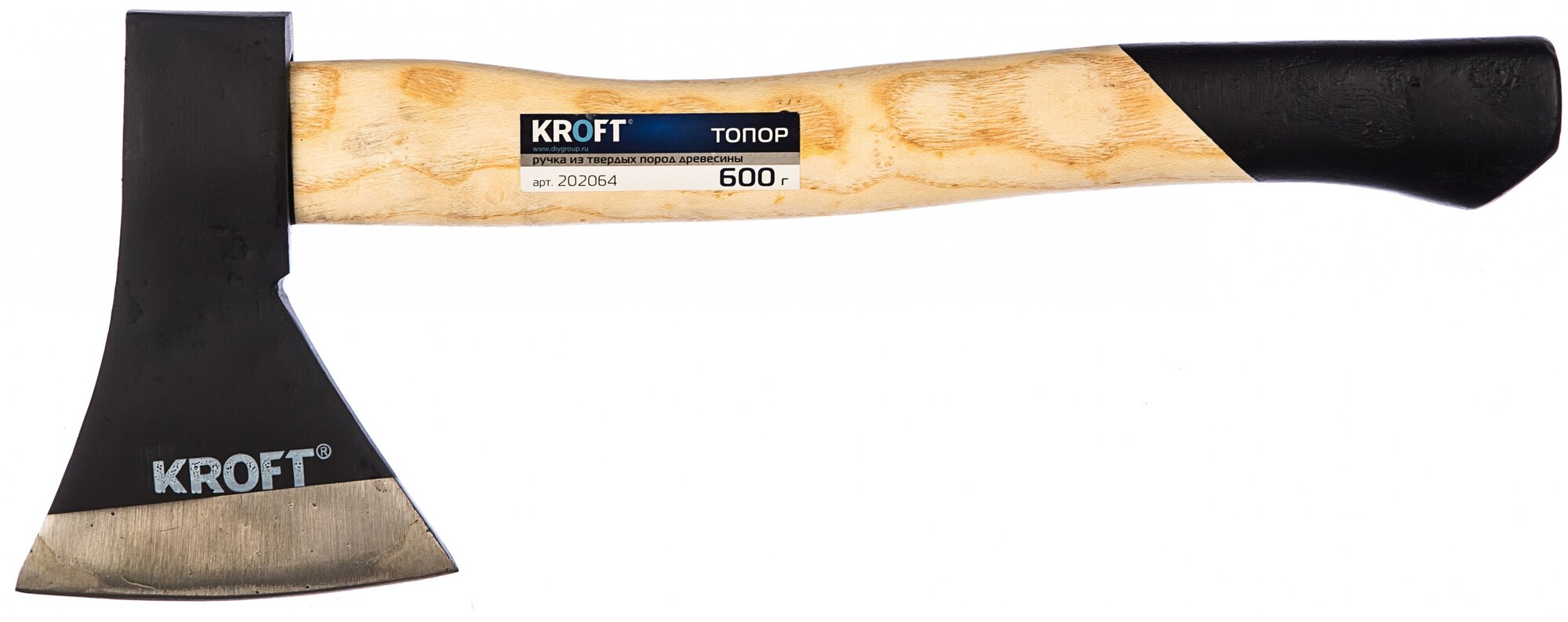 Топор Kroft 600гр, деревянная рукоятка