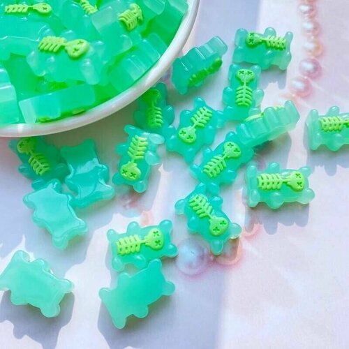 3д фигурки для маникюра мишки-скелетики (20шт)