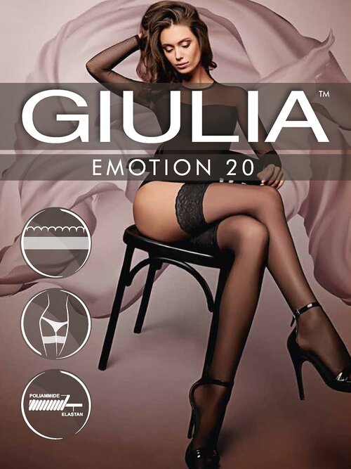 Чулки  Giulia Emotion, 20 den, размер 3-4, красный