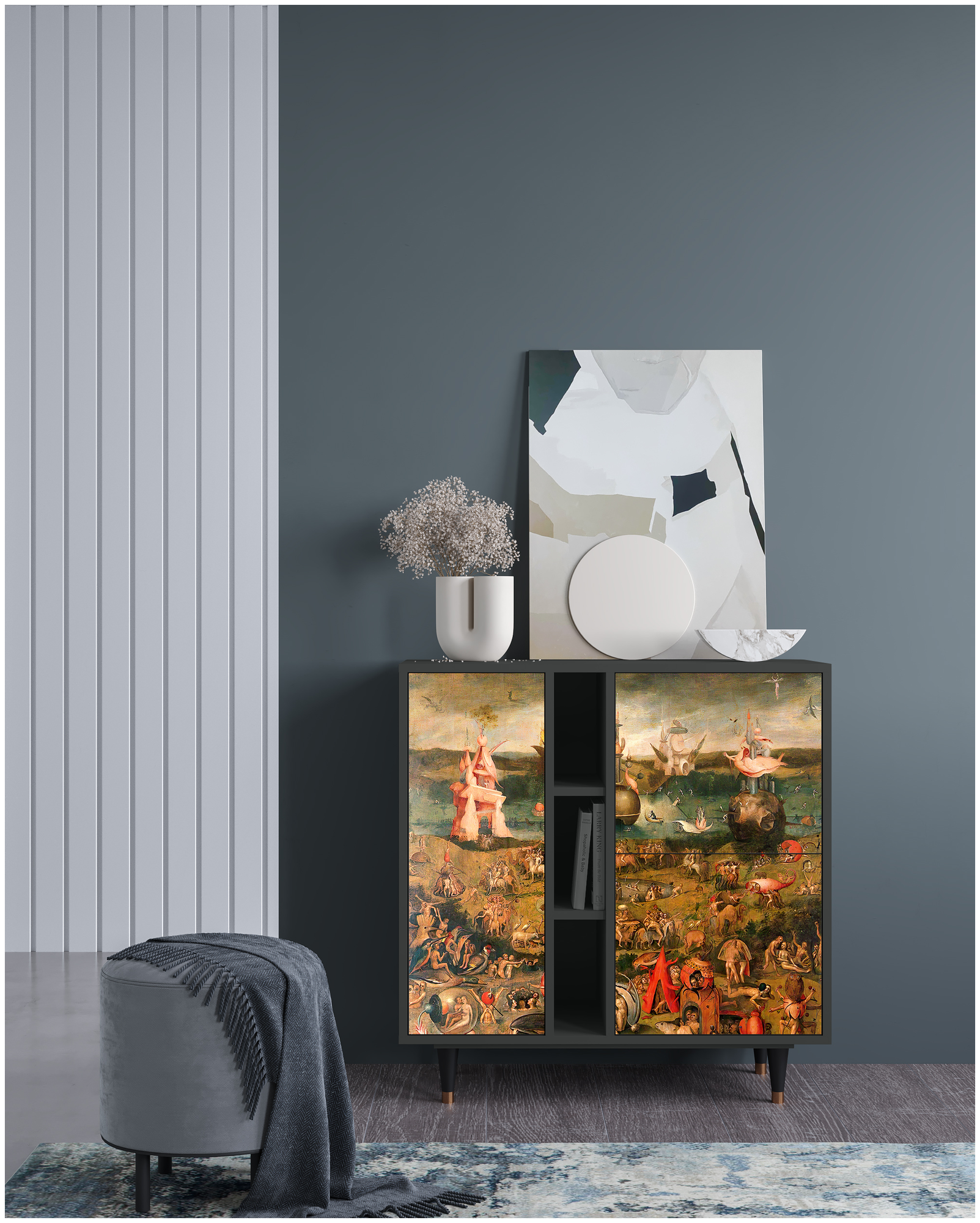 Комод - STORYZ - BS5 The Garden by Hieronymus Bosch, 94 x 96 x 41 см, Антрацит
