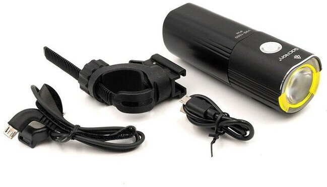 Фонарь передний GACIRON V9S-1000 1000lm, диод,4режима, Li-аккум, USB, крепл. на руль, алюм. черный,120гр