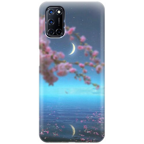 фото Ультратонкий силиконовый чехол-накладка для oppo a52 / a72 с принтом "месяц и сакура" gosso