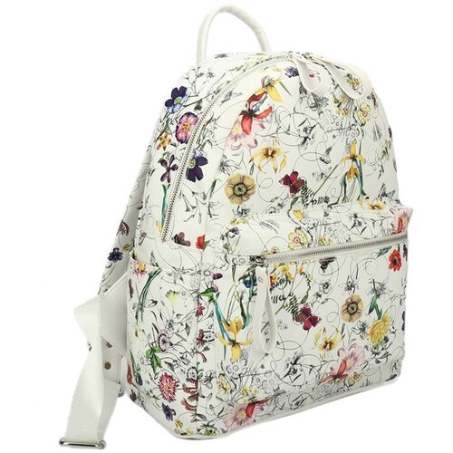 Рюкзак Ors Oro, 37*31*18см, 1 отделение, 4 кармана, экокожа, цветы на белом 319141