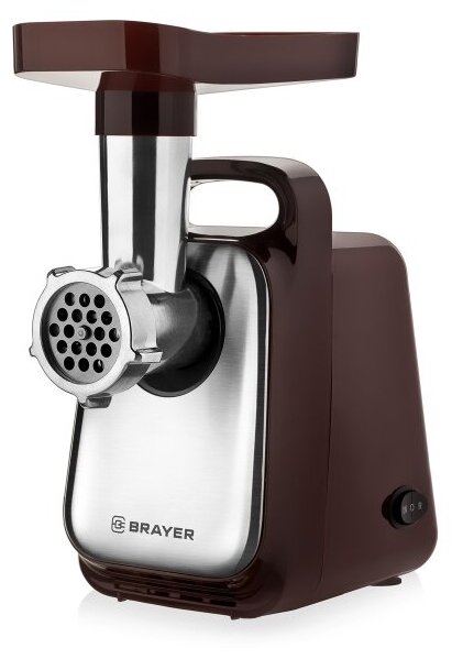 BRAYER 1601BR Мясорубка 1300 Вт реверс насадки кеббе колбасы 2 диска отсек для хранения