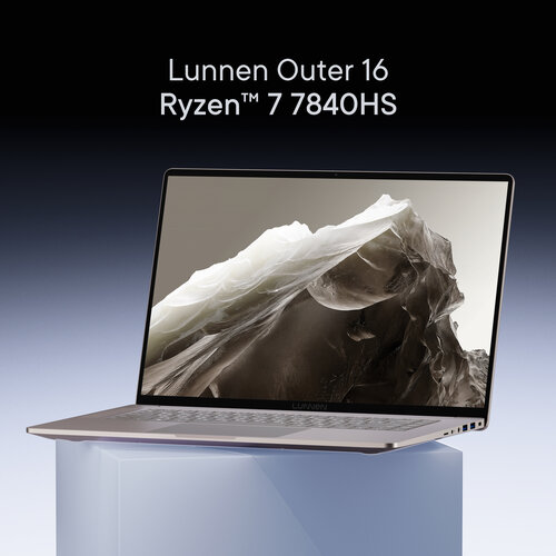 16 Ноутбук Lunnen Outer 16 AMD Ryzen 7 7840HS RAM 16 ГБ SSD 512 ГБ IPS 2560x1600 Windows 11 Home цвет Stone Moondust LL6FAWO06 8341300₽