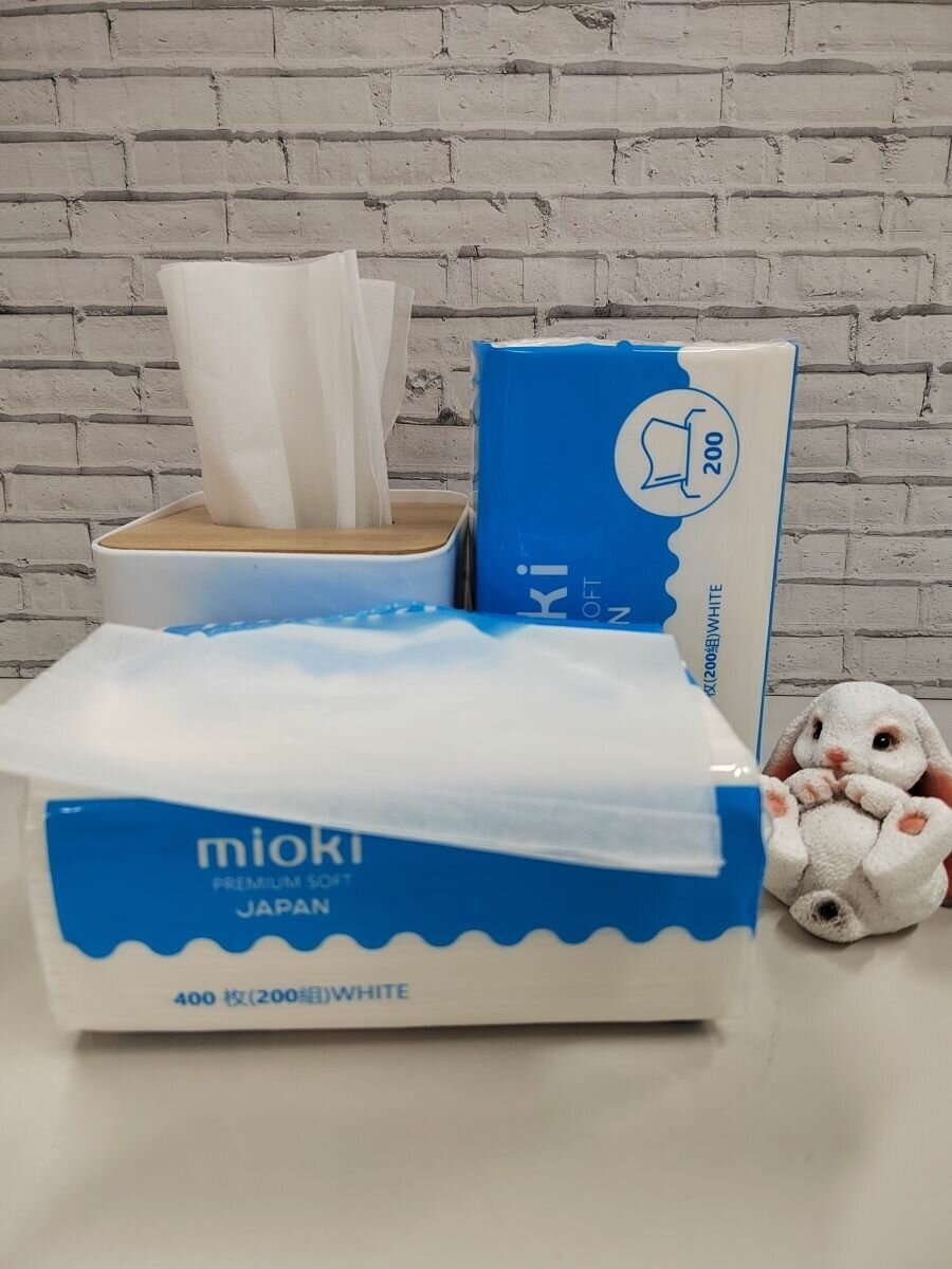 Салфетки бумажные двухслойные Mioki 200*2 уп - фотография № 3