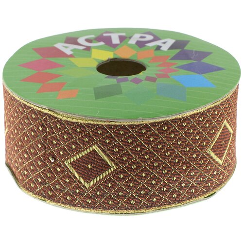 Тесьма декоративная Астра цвет коричневый 212 ширина 4 см длина 9 м 7703450 460₽