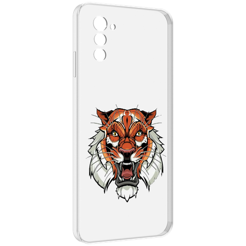 Чехол MyPads оранжевый седой тигр для UleFone Note 12 / Note 12P задняя-панель-накладка-бампер