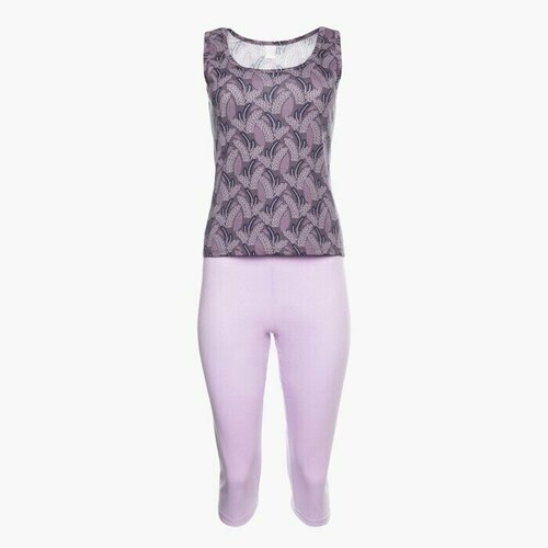 Пижама , размер 56, фиолетовый, серый