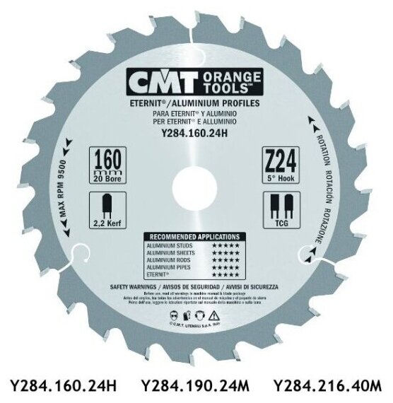 Диск пильный Cmt 160x20x2.2/1.6 Z24 TCG, для Festool, 284.160.24H