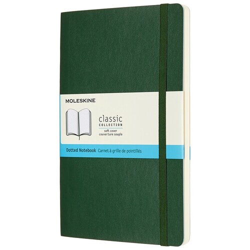 Блокнот Moleskine Classic Soft, 192стр, пунктир, мягкая обложка, зеленый [qp619k15]