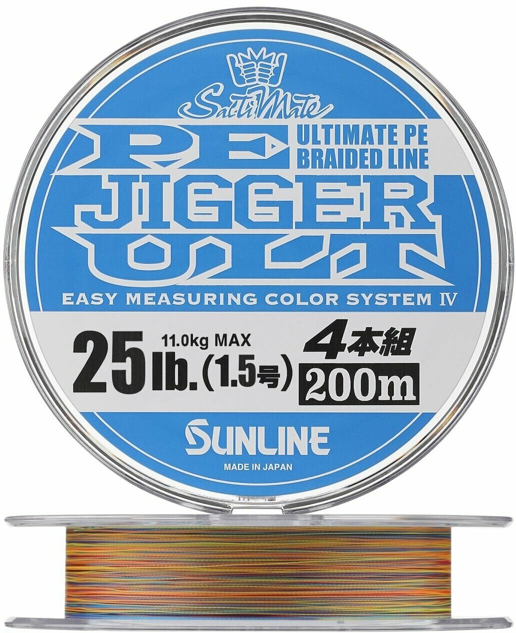 Шнур плетеный Sunline PE Jigger Ult 4 braid #1,5 0,225мм 200м (multicolor)