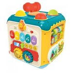 Развивающая игрушка Huanger Интерактивный музыкальный бизикуб/сортер/игровой центр, разноцветный, со звуком - изображение