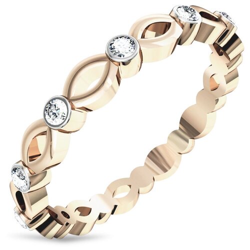 фото Эстет кольцо с бриллиантами из красного золота 01к617410, размер 17