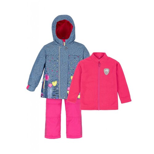 фото Комплект с брюками deux par deux w52s s19 размер 104, синий/розовый