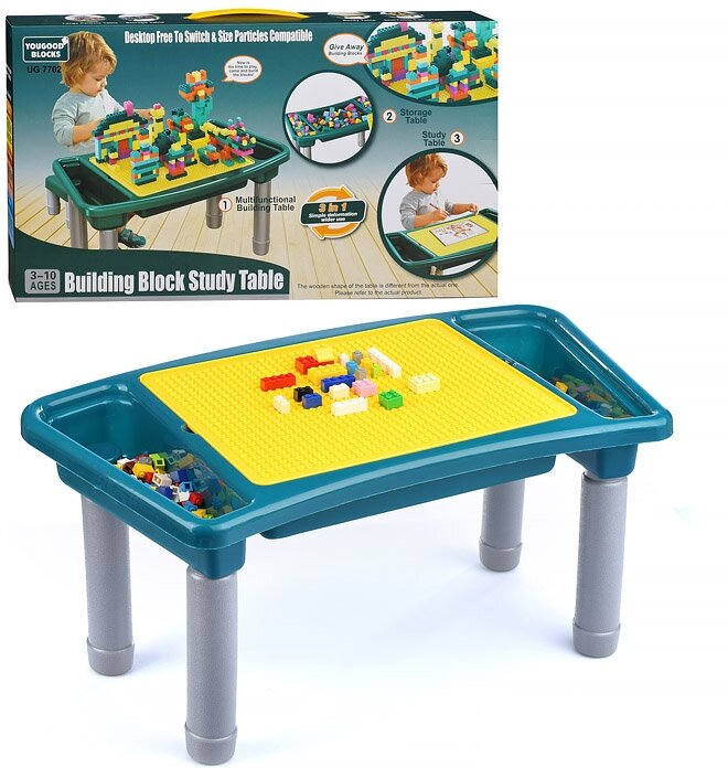 фото Конструктор детский пластиковый с универсальным столиком для игр с песком и водой Oubaoloon UG7702 (307 деталей) в коробке