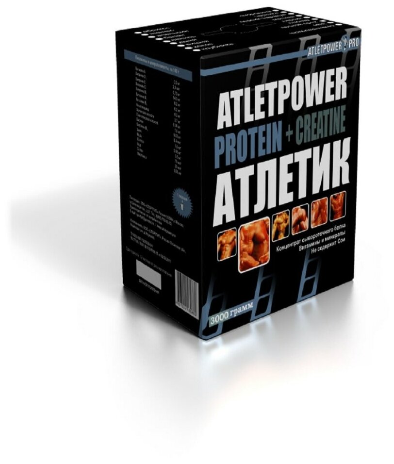 Протеин Atletpower Pro Атлетик + креатин, 3000г, Банан - Клубника