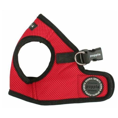 шлейка puppia soft vest harness b обхват шеи 32 см красный черный l Шлейка Puppia Soft vest harness B, обхват шеи 32 см, красный/черный, L