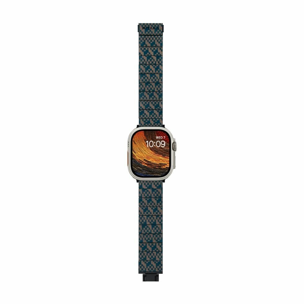 Браслет PITAKA Dreamland ChromaCarbon для Apple Watch 38/40/41/42/44/45/49mm, принт лесенка (Stairs) — фото 2