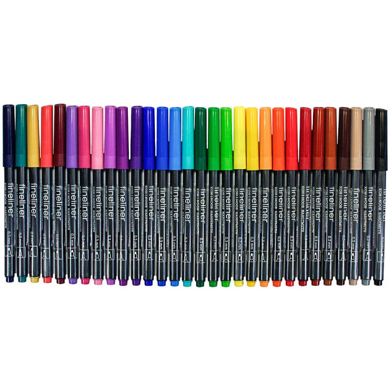 Набор линеров Fineliners 7021, 30 цветов KOH-I-NOOR - фото №11