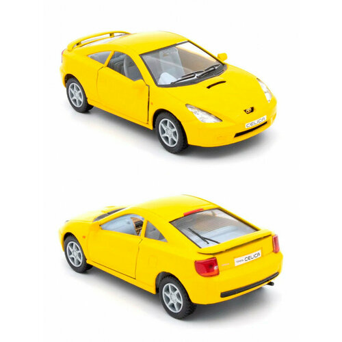 Металлическая машинка Kinsmart 1:34 «Toyota Celica» инерционная, жёлтая KT5038D-1