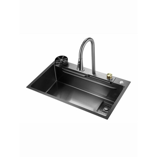 Многофункциональная кухонная мойка Xiaomi Mensarjor Raindance Waterfall Double Ladder Nano Sink 750х450 cm (TS7545B-A1NH) (с выдвижным смесителем)