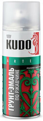 Kudo Грунт-эмаль гладкая матовая по ржавчине (Угольно-черный), 520 мл