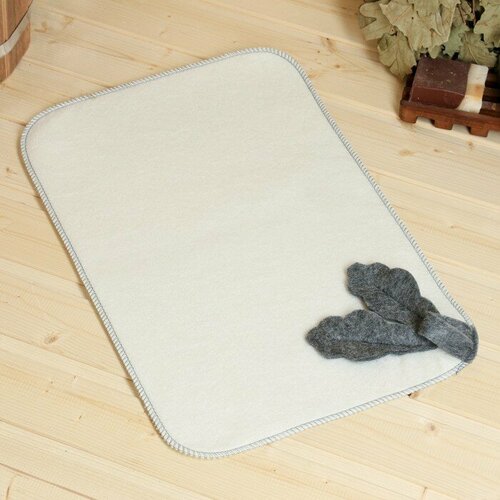 Коврик для бани и сауны Дубовый белый войлок 33х50 см 671₽