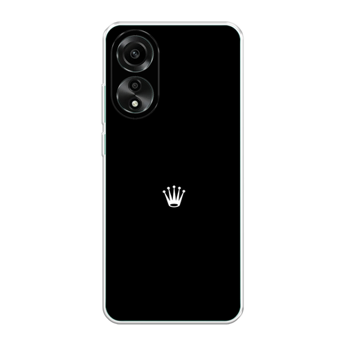 Силиконовый чехол на Oppo A78 4G / Оппо A78 4G Белая корона на черном фоне