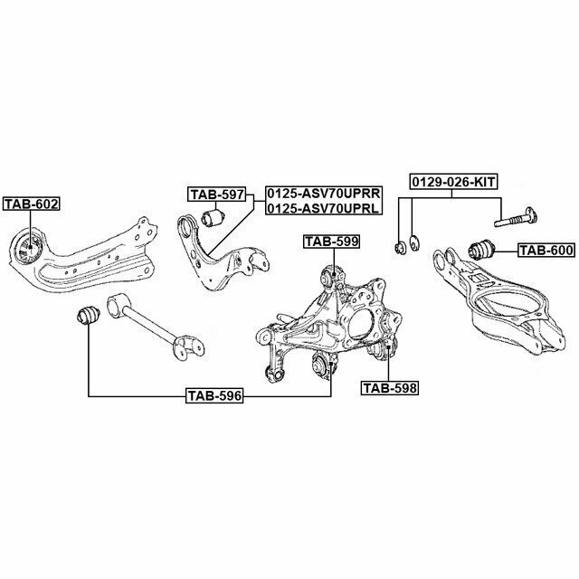 Болт с эксцентриком ремкомплект FEBEST 0129-026-KIT для автомобилей Lexus, Toyota.