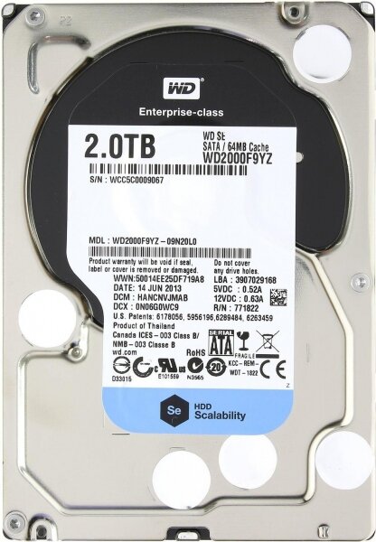 Жесткий диск Western Digital WD2000F9YZ 2Tb 7200 SATAIII 3.5" HDD