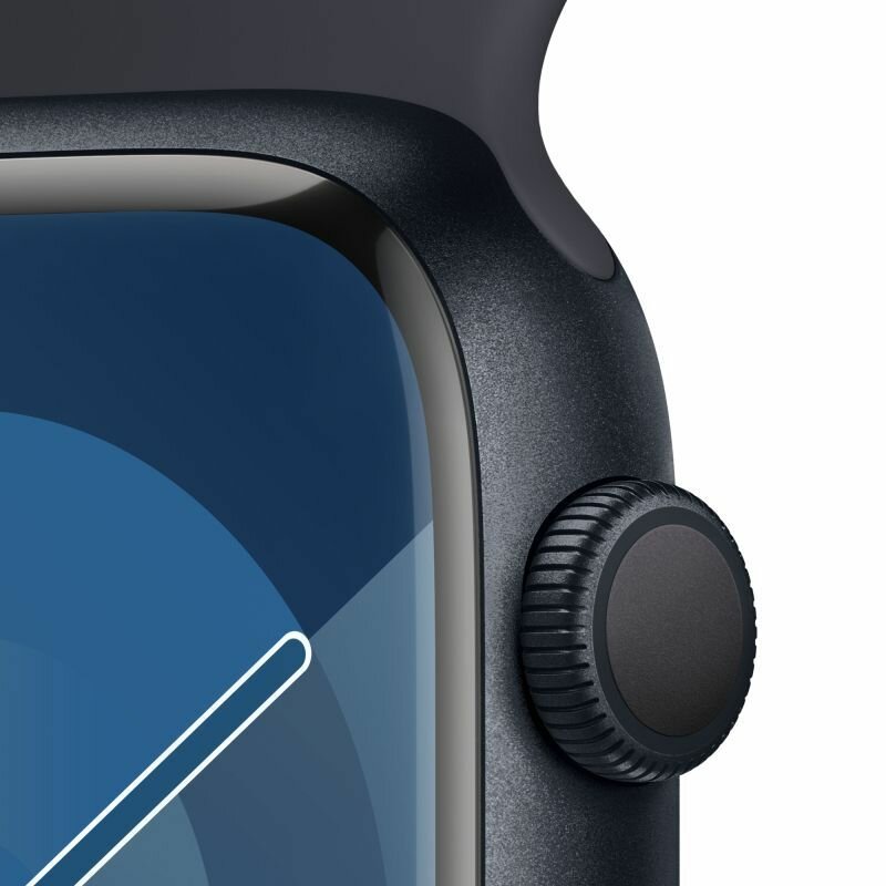 Смарт-часы Apple Watch Series 9, 41 мм, корпус из алюминия цвета тёмная ночь , спортивный ремешок цвета тёмная ночь , размер S/M, (MR8W3ZP/A) - фотография № 2