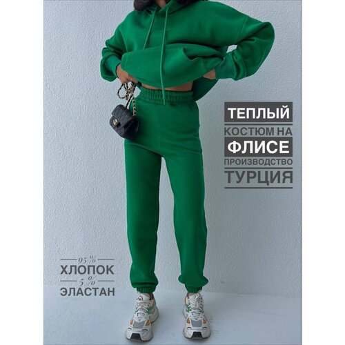 Комплект одежды O'livia, размер 46, зеленый женский спортивный костюм на флисе теплый худи джоггеры