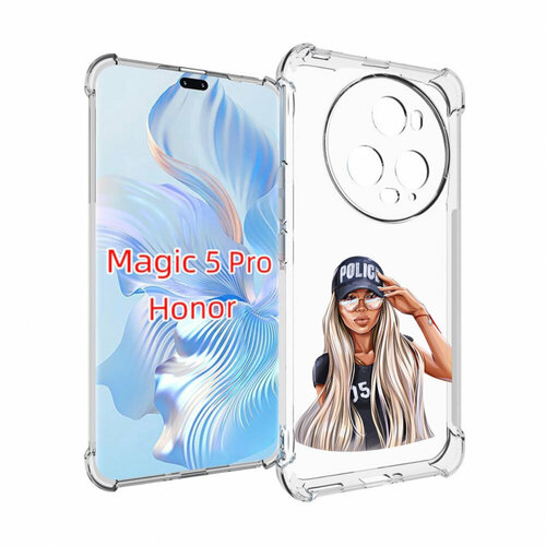 Чехол MyPads модная-девушка-арт женский для Honor Magic 5 Pro задняя-панель-накладка-бампер