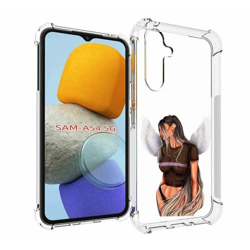 Чехол MyPads девушка-ангел-с-крыльями женский для Samsung Galaxy A54 задняя-панель-накладка-бампер